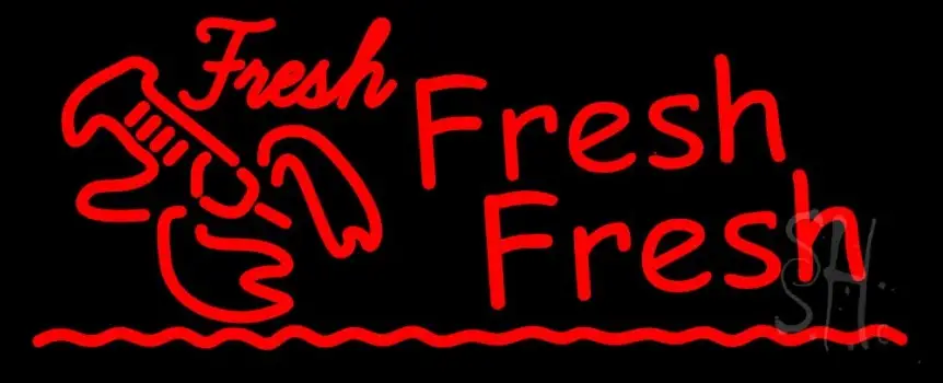 Red Fresh Fresh Lobster Seafood Neon Sign