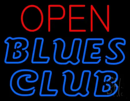 Blues Club Red Open Neon Sign