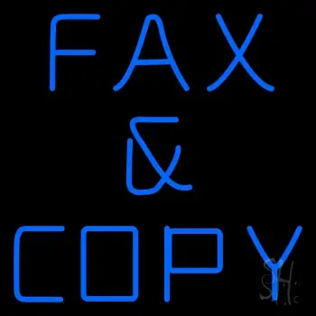 Blue Fax And Copy Neon Sign