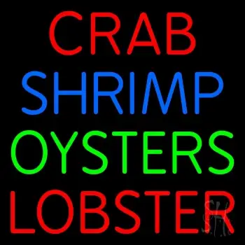 Crab Shrimp Lobster Oyster Neon Sign