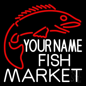 Custom Red Fish Logo Neon Sign