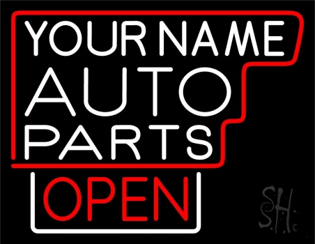 Custom Auto Parts Open Neon Sign