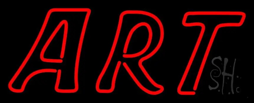 Double Stroke Red Art Neon Sign