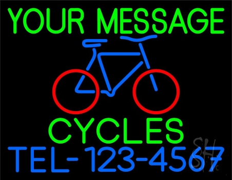 Custom Cycles With Phone Number Neon Sign