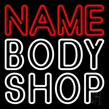 Custom Double Stroke Body Shop Logo 1 Neon Sign