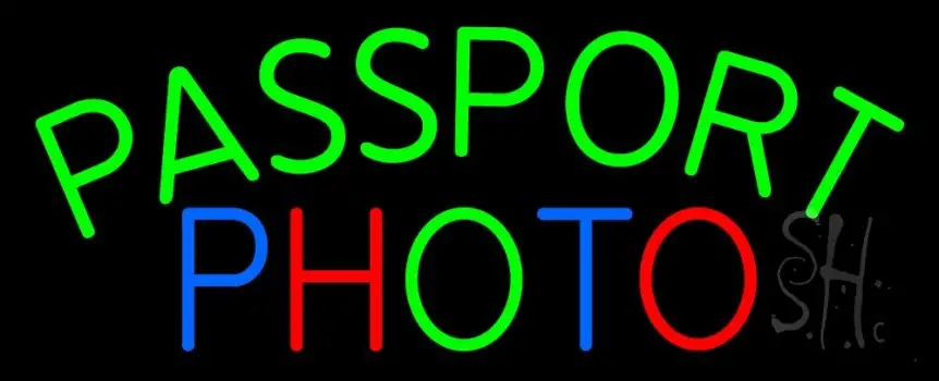 Passport Photo Neon Sign