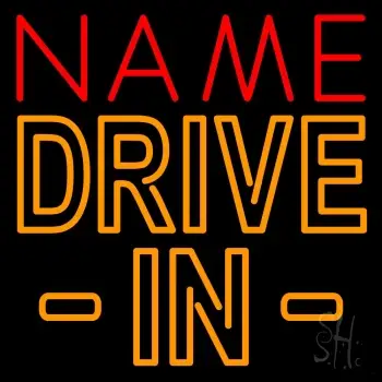 Custom Double Stroke Orange Drive In Neon Sign
