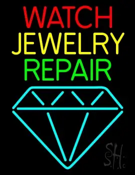 Watch Jewelry Repair With Logo Neon Sign