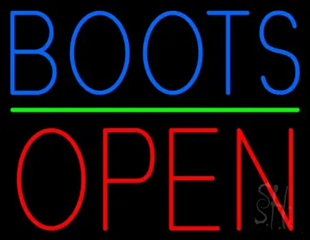 Blue Boots Open Neon Sign