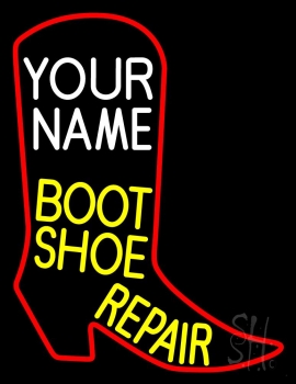 Custom Boot Shoe Repair Block Neon Sign