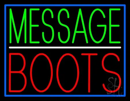 Custom Red Boots With Blue Border Neon Sign