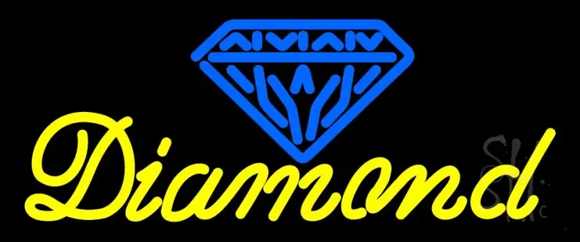 Diamond Yellow Blue Logo Neon Sign
