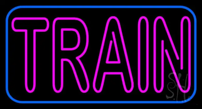 Pink Train Neon Sign