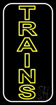 Vertical Yellow Trains Neon Sign