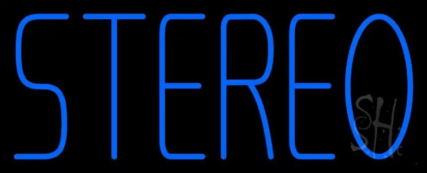 Blue Stereo Block Neon Sign