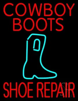 Cowboy Boots Shoe Repair Neon Sign