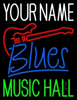 Custom Blue Blues Green Music Hall Neon Sign
