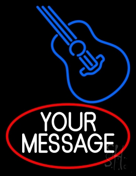 Custom Blue Logo Guitar 1 Neon Sign