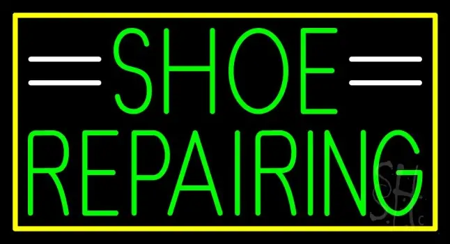 Green Shoe Repairing Neon Sign