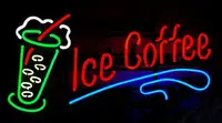 Ice Coffee Logo Neon Sign
