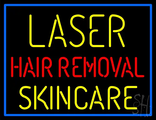 Blue Border Laser Hair Removal Skincare Neon Sign