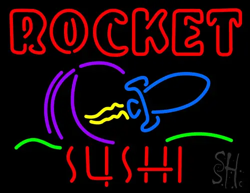 Rocket Sushi Neon Sign