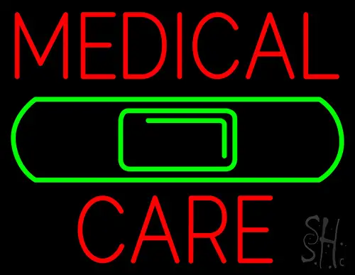 Medical Care Band Aid Neon Sign