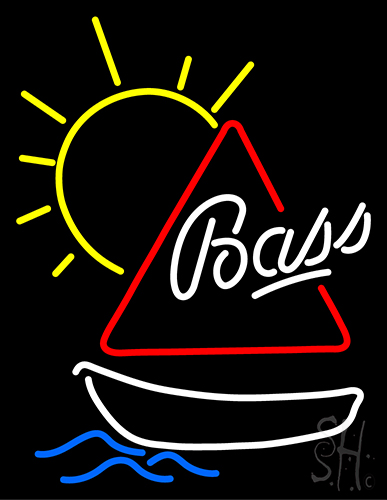 Bass With Boat And Sun Neon Sign
