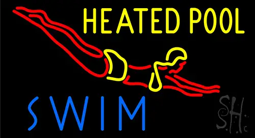 Heated Pool Swim Neon Sign