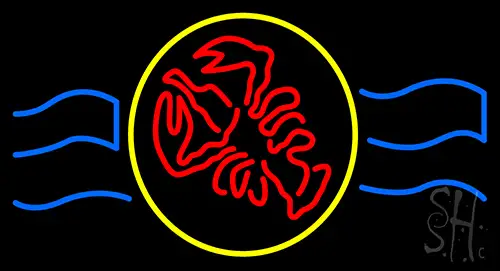 Red Lobster With Circle Neon Sign