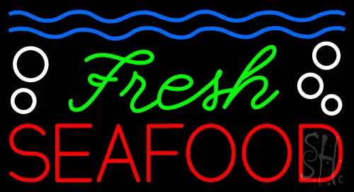 Fresh Seafood Logo Neon Sign