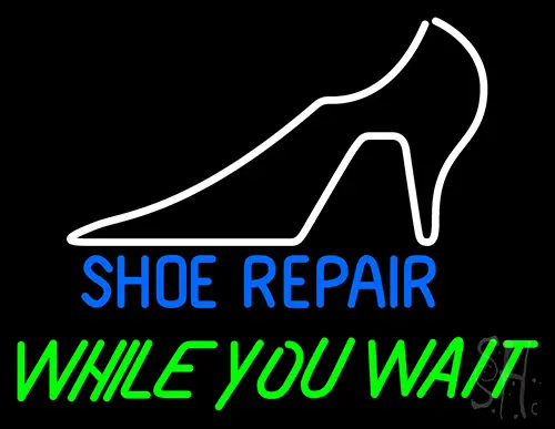 White Shoe While You Wait Neon Sign