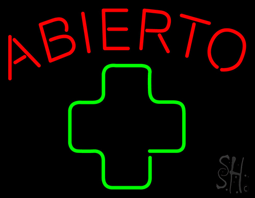 Medical Cross Abierto Neon Sign