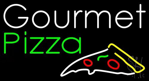 White Gourmet Pizza With Logo Neon Sign