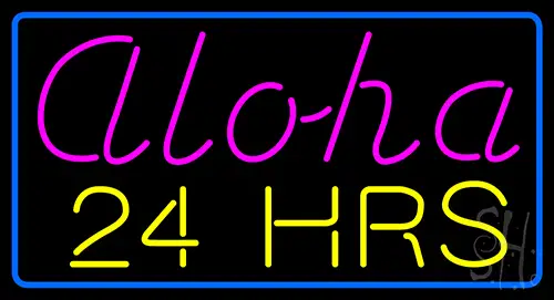 Aloha 24 Hrs Neon Sign