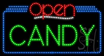 Candy Open Animated LED Sign