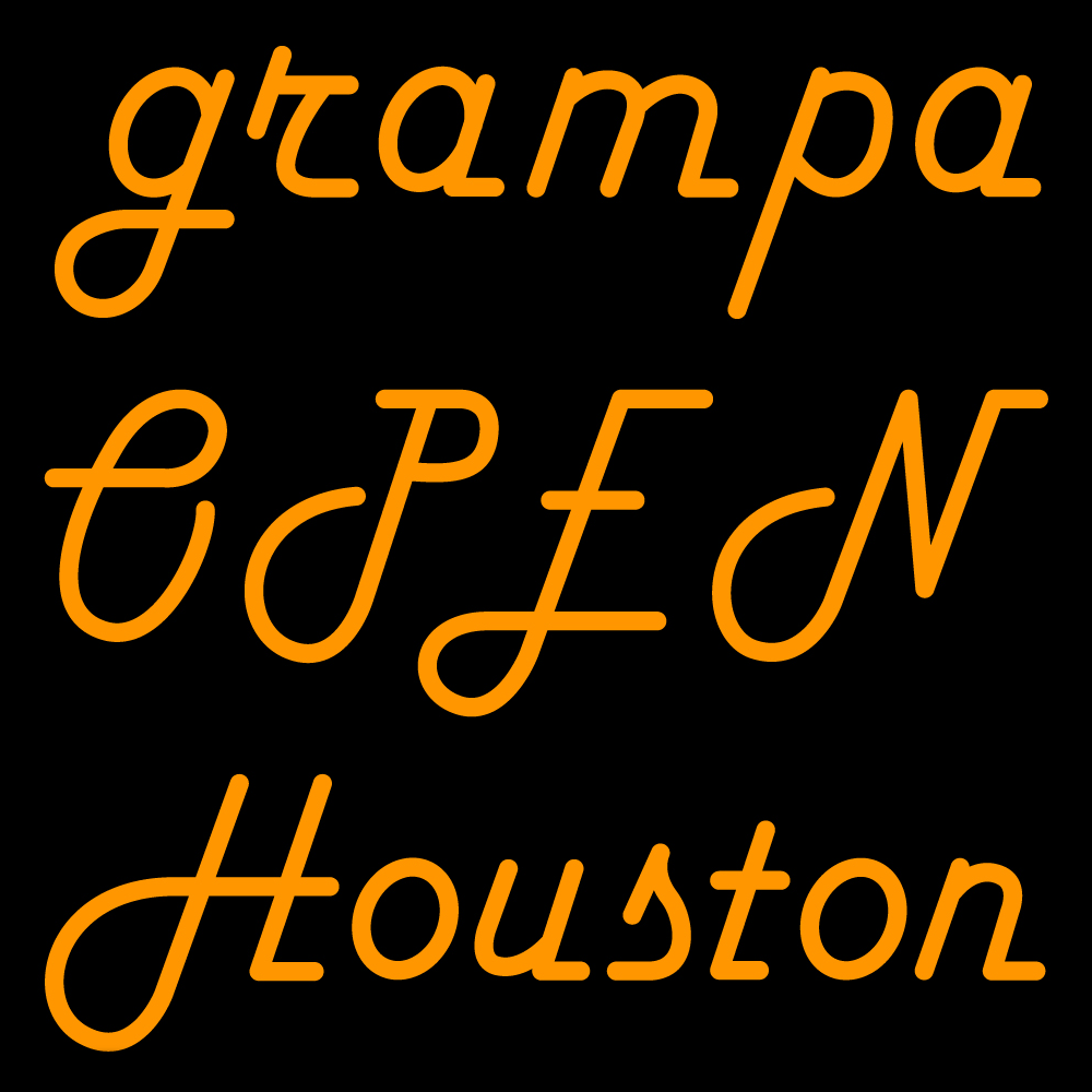 Custom Grampa Open Houston Neon Sign 2