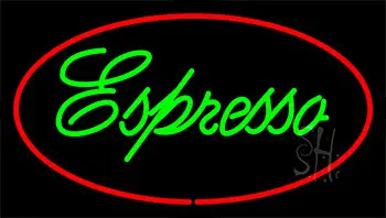 Green Espresso Red LED Neon Sign