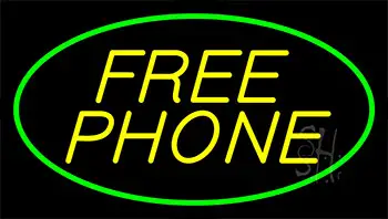 Yellow Free Phone Green LED Neon Sign