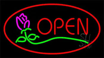 Red Open Rose LED Neon Sign