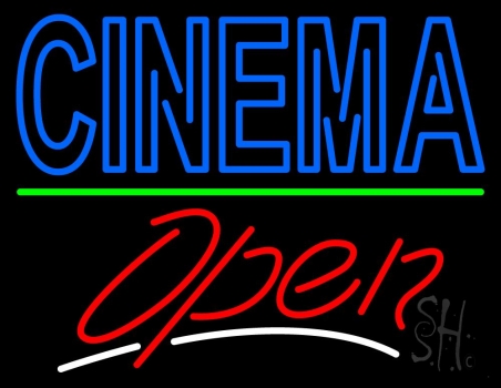 Double Stroke Cinema Open LED Neon Sign