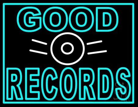 Blue Good Records Border LED Neon Sign