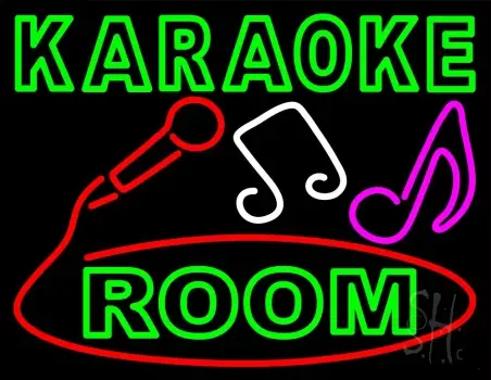 Green Karaoke Rooms LED Neon Sign