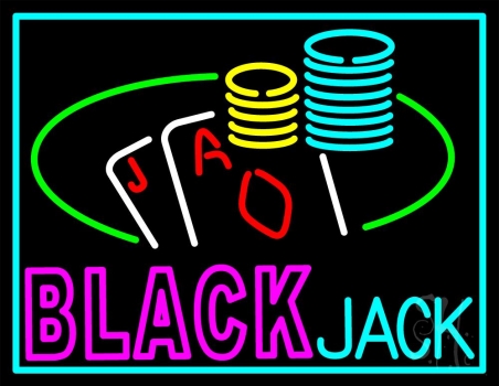 Blackjack With Playing Card LED Neon Sign