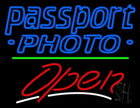Double Storke Blue Passport With Open 3 LED Neon Sign
