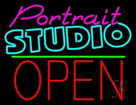 Portrait Studio Open 1 LED Neon Sign