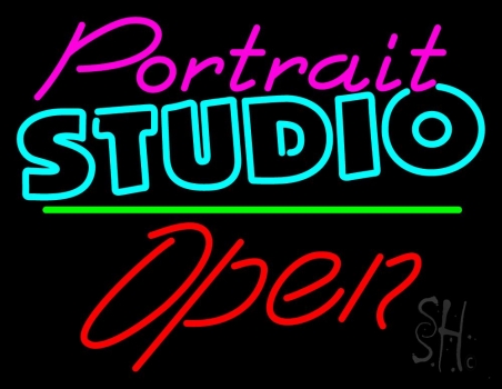 Portrait Studio Open 2 LED Neon Sign