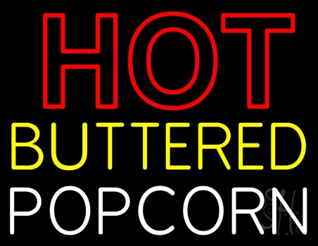 Red Hot Yellow Buttered White Popcorn LED Neon Sign