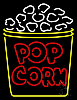 Red Pop Corn Logo LED Neon Sign