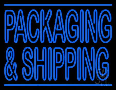 Blue Double Stroke Packaging And Shipping LED Neon Sign